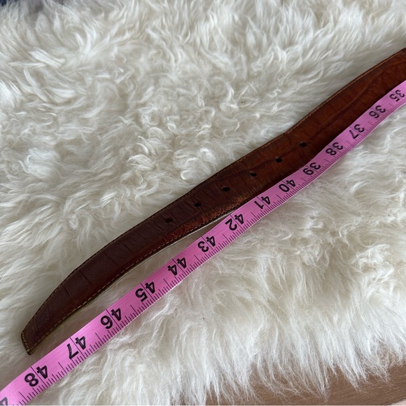 Very Rare Vintage Moschino Genuine Leather Belt Alligator Crocodile Embossed - Picture 6 of 9